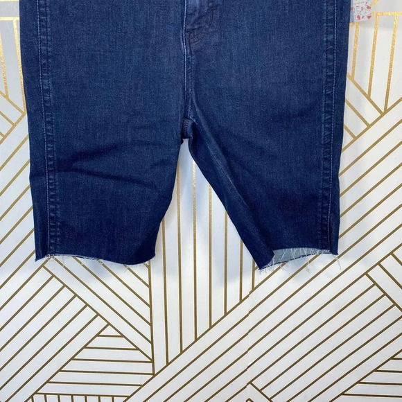 Free People So Chic Biker‎ Denim Short Rinse Cobalt - Picture 4 of 11